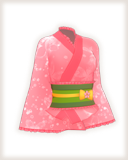 うっすらと浮かぶ桜柄の可愛らしい和風ドレス。